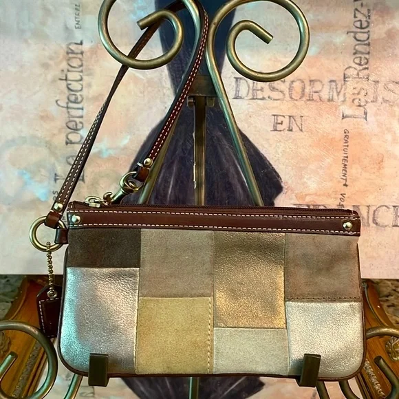 Coach Patchwork Leather Wristlet - Picture 1 of 8